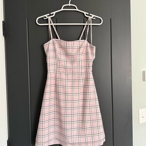 French Connection Pink Plaid Mini Dress